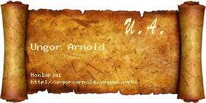 Ungor Arnold névjegykártya